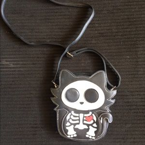 Skeleton Cat crossbody bag
